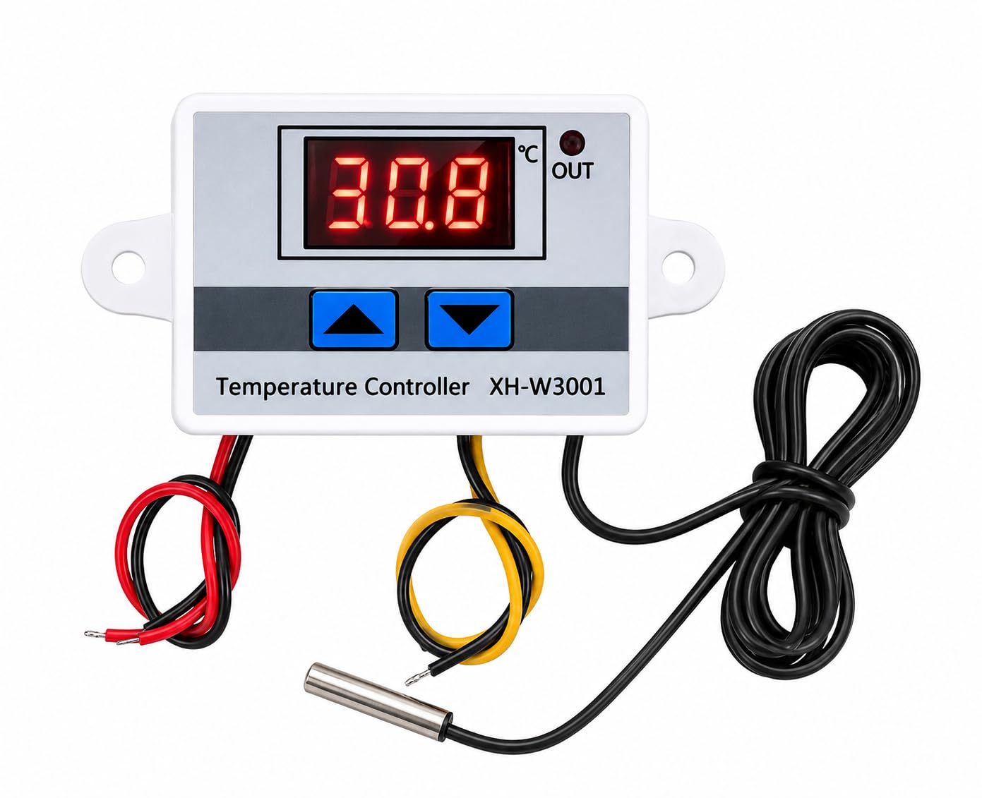 XH-W3001 Digital Temperature Controller 220V AC 10A LED Display Thermostat Switch with Waterproof NTC Sensor Probe, Heating & Cooling Temperature Control Module, White-image-27