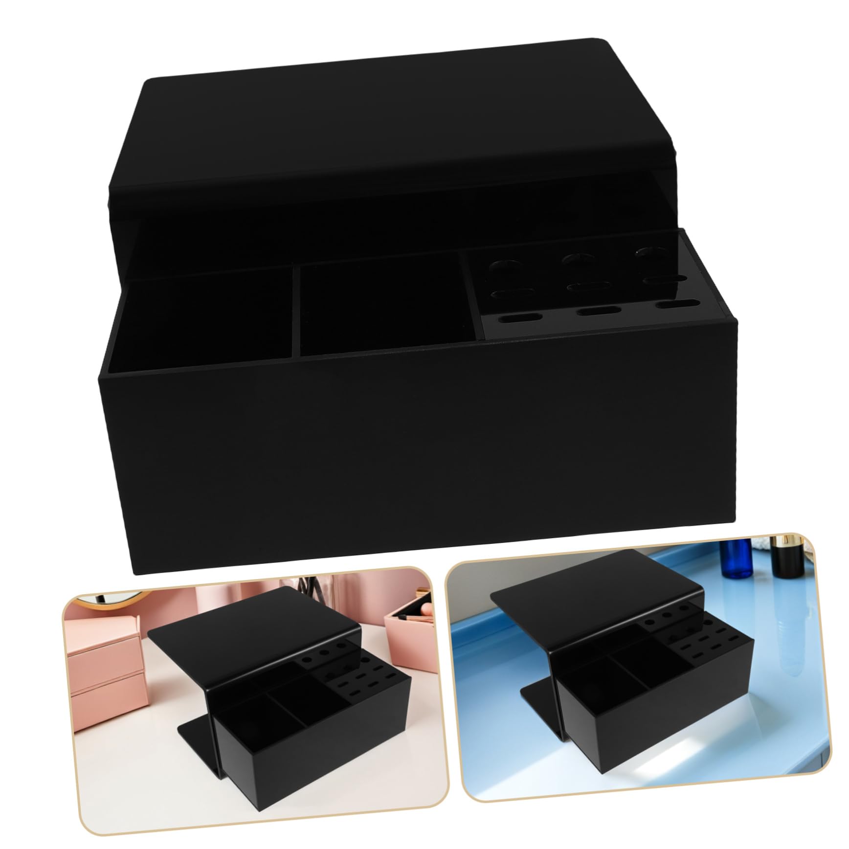 minkissy Organizador de Pestañas con Almohadilla Desmontable para Salón Estante Negro para Almacenamiento y Soporte Ergonómico de Herramientas de Extensión de Pestañas Precisión y Comodidad