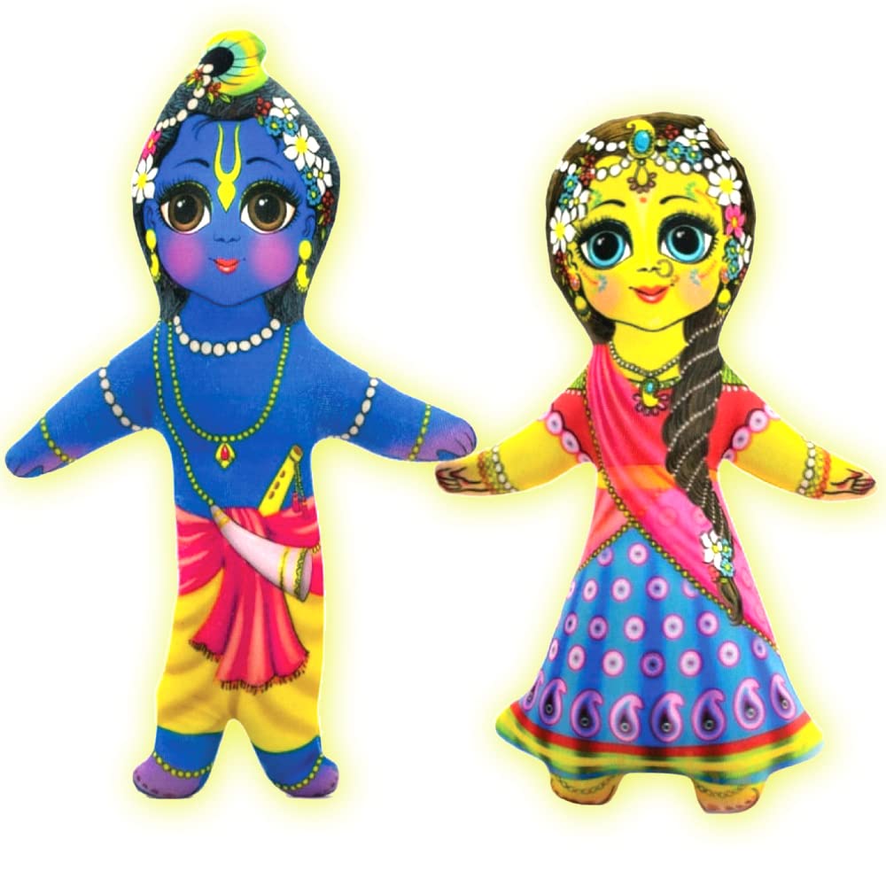 VRINDAVAN Devotee Shop Radha Krishna Toy Radha Krishna Doll Radha Krishna Soft Toy 8 inch Soft and Plush Washable Toy