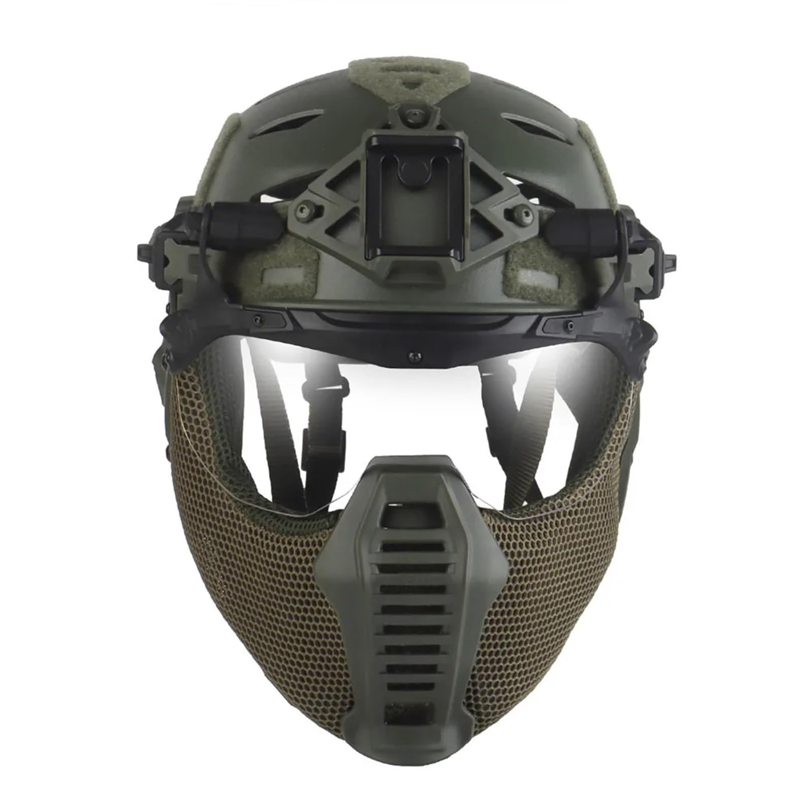 Set Completo Di Protezione Per Casco Tactical 3.0 Wendy - Occhiali Flip, Paraorecchie, Paradenti Per Attrezzatura Allenamento Per Paintball, Softair E Altro