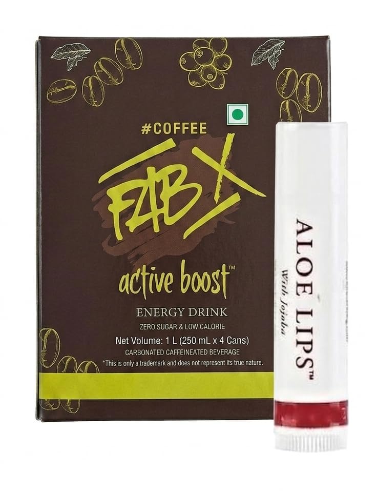 Aloe Lips Natural Lip Balm, Pack of 2FAB X Active Boost Coffee Energy Drink (4 Cans x 250mL) & Aloe Lips Balm with Jojoba Combo Pack – Zero Sugar Energy & Total Lip Care Duo-image-4