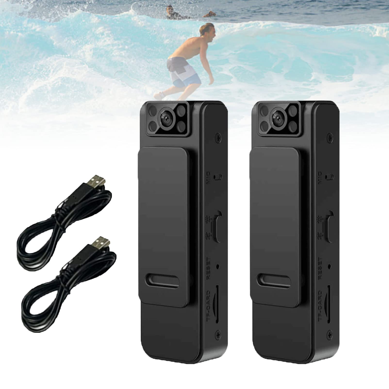 REDLEK 2023 New HD 1080P Noise Reduction Camera, 180° Rotatable Lens, Body Cameras with Audio and Video Recording, HD 1080P Body Worn Camera, 8 Hours Video Recording (WiFi,2pcs)