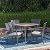Christopher Knight Home Leah Outdoor 5 Piece Wood and Wicker Dining Set, Gray Finish/Gray