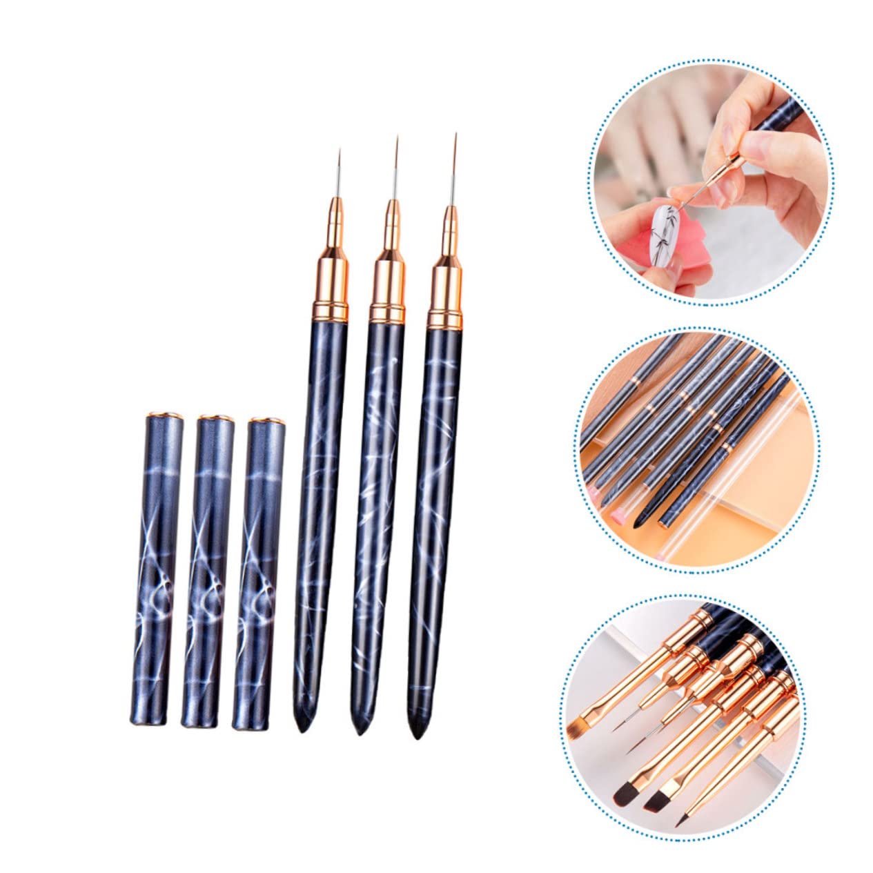 minkissy 12pezzi Pennelli Per Nail Art Professionale Pennelli Liner Per Decorazioni Unghie Gel Per Saloni e Uso Domestico Leggeri e Facili Da Usare Alta Efficienza Nella Creazione Di Design