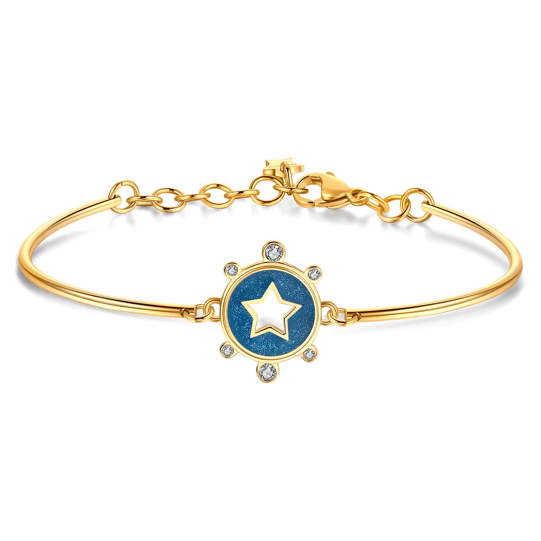 Brosway Bracciale Rigido Chakra Con Stella, Luna E Cristalli In Acciaio 316L - BHKB123