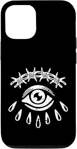 iPhone 13 alambre de púas ojo gótico grunge punk alternativa tatuaje flash caso