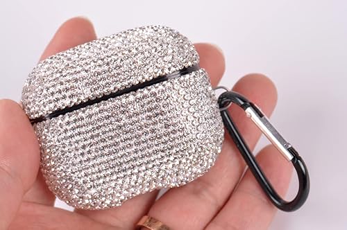 Miniatura 4 de Funda brillante compatible con AirPods de 3 generación con llavero, a prueba de golpes, funda protectora de diamantes de imitación de alta calidad