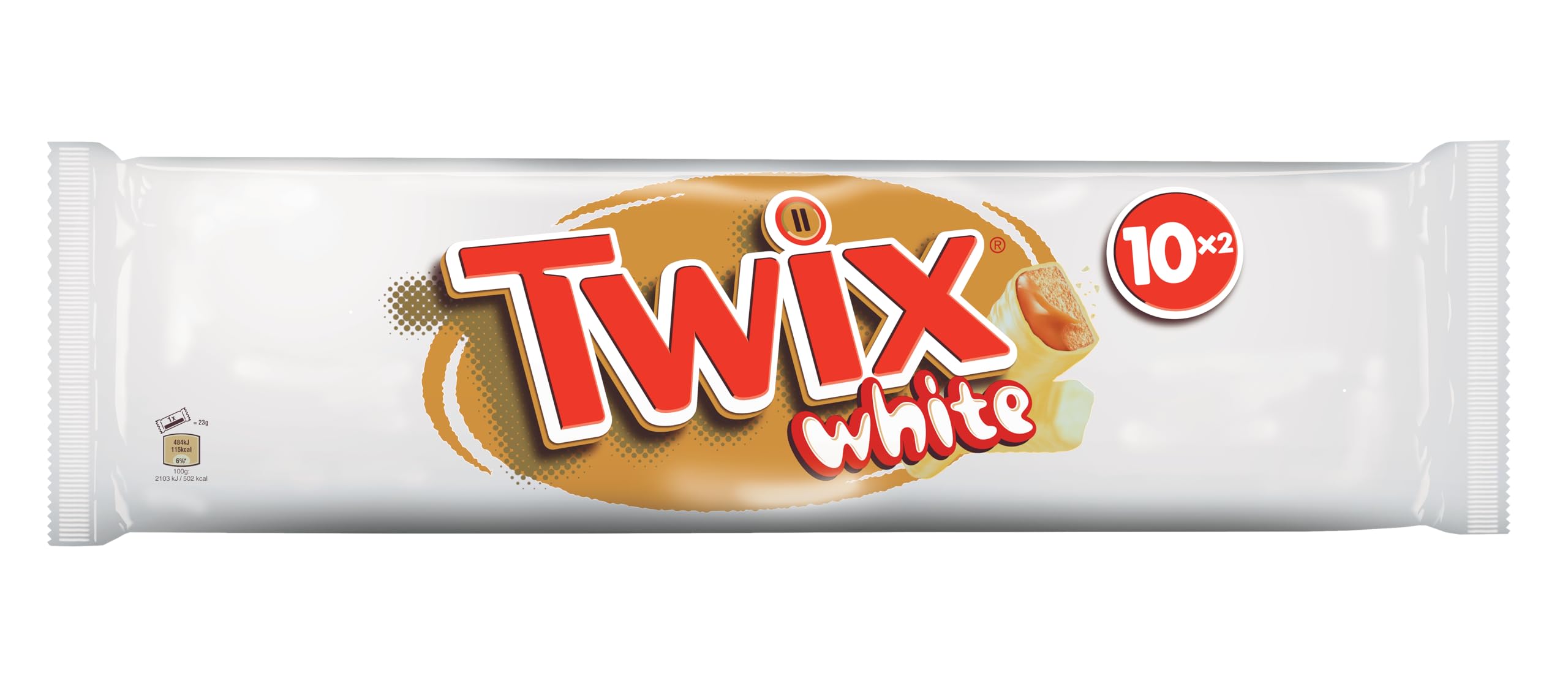Italian Gourmet TWIX White Biscotto Keks Caramello Schoko weiße 18 x 460g | Multipack con barretta da 46 g, crema e copertura chiara; ideal für Vorrat, Gesamtnettogewicht 460 g + Kostenlos Polpa 400g