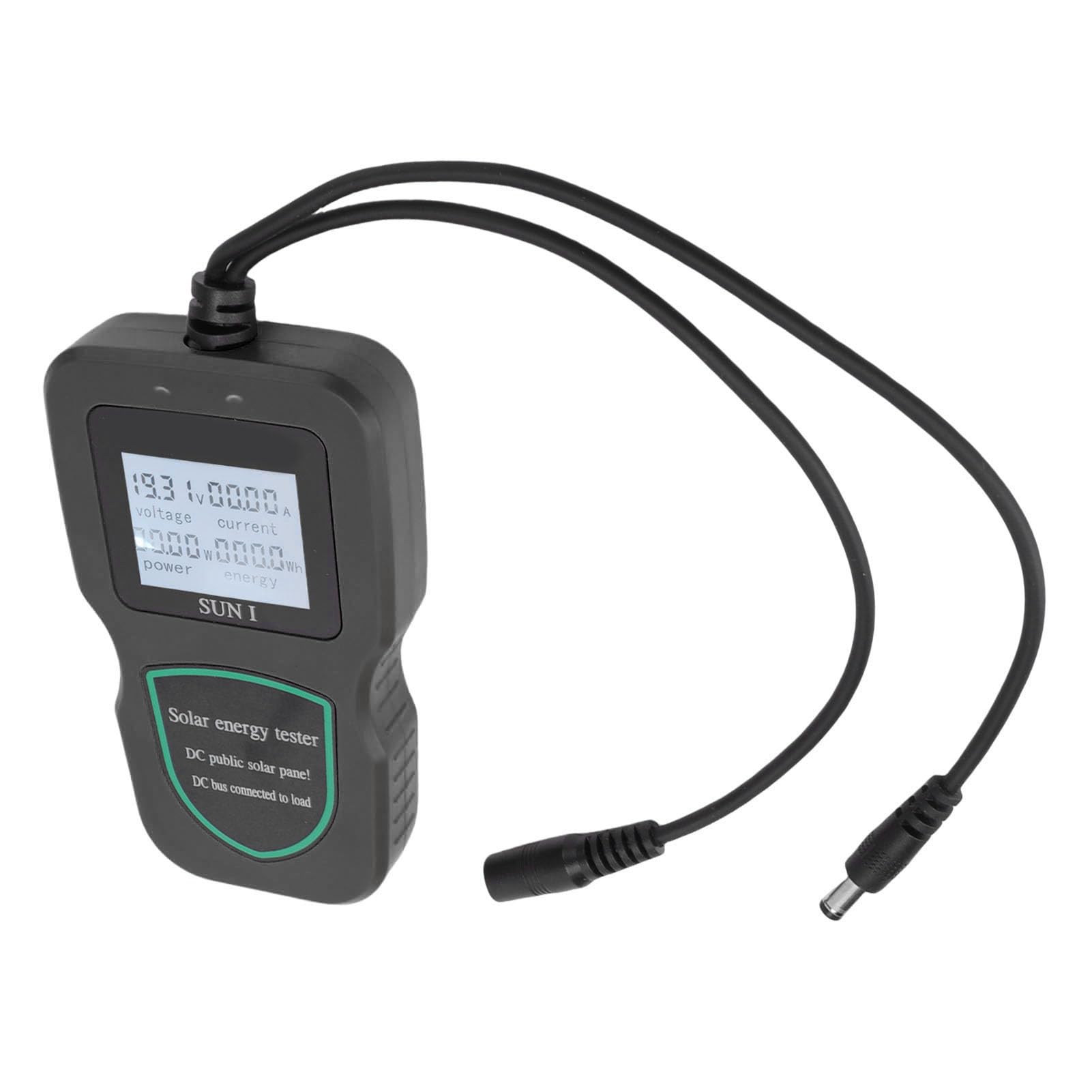 Tester per Pannelli Solari, Materiale ABS, Multimetro MPPT Ad Alta Precisione per Test di Pannelli Solari Fotovoltaici, Ampio Schermo LCD per Professionisti e Appassionati (BLACK)
