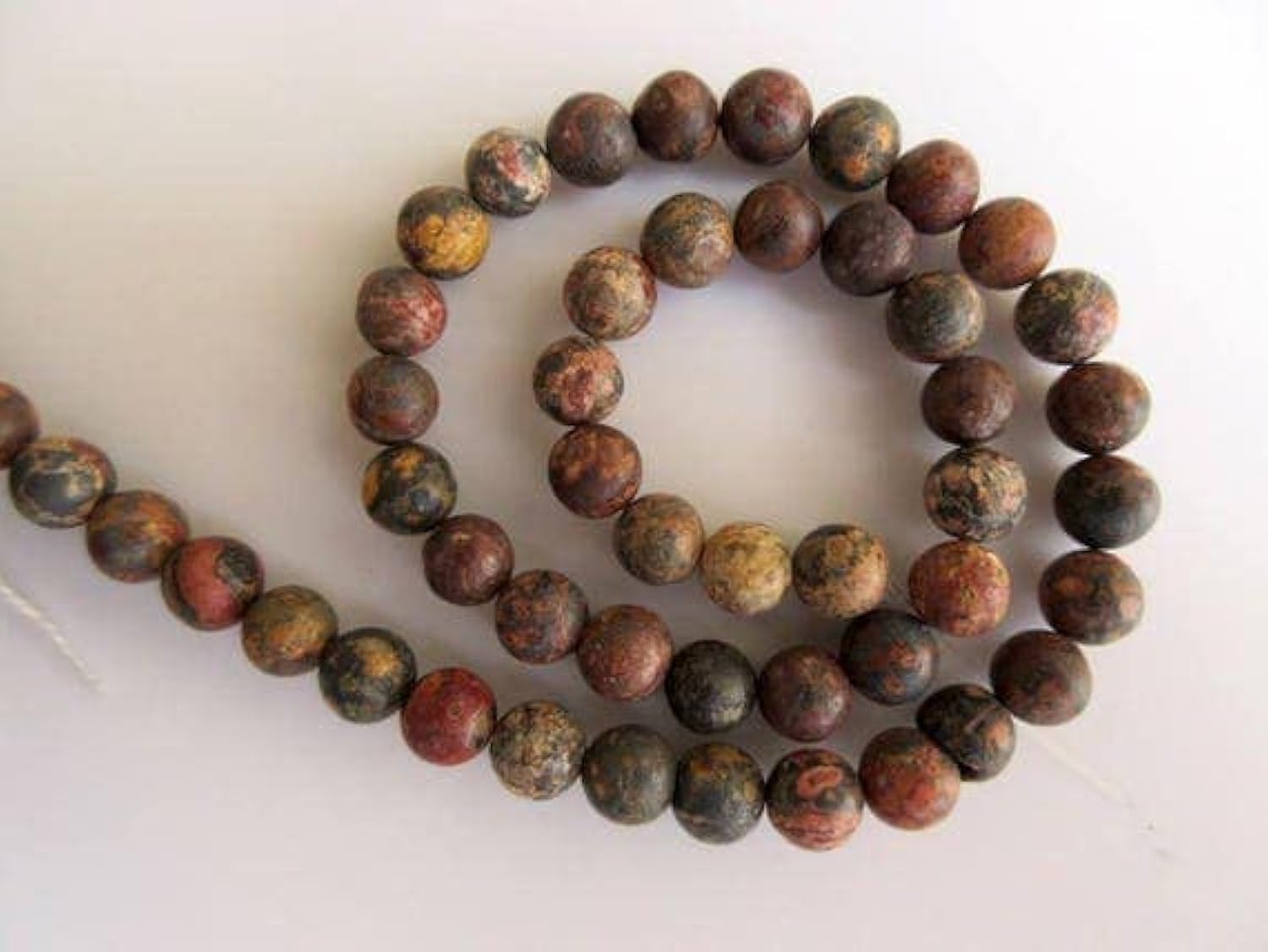Perles de agate multicolores de 8mm avec grand trou de 1mm pour joaillerie fine
