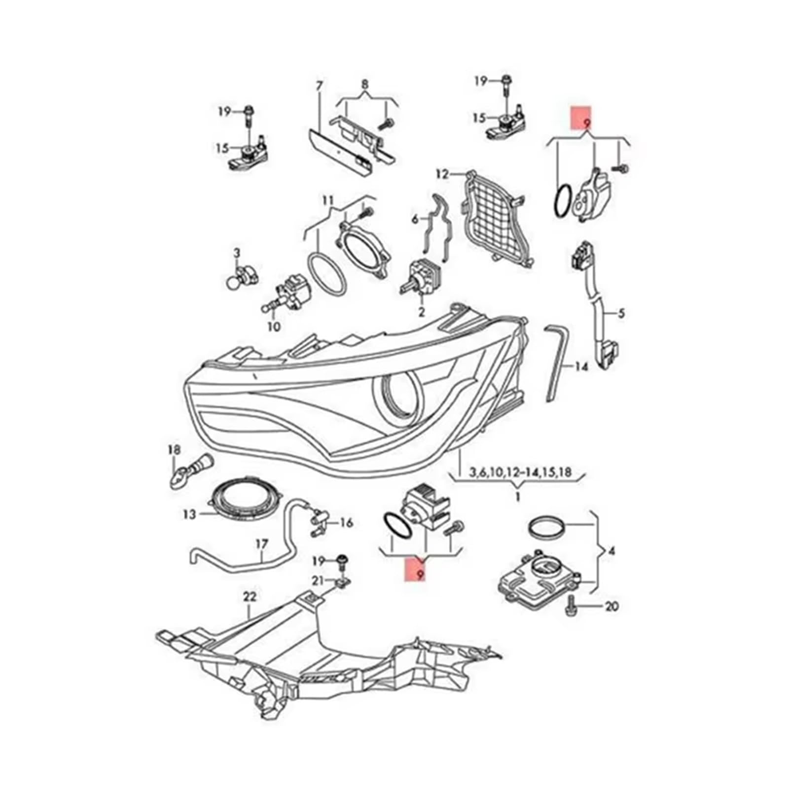Módulo de Control de Faros Compatible con A1 S1 8X1 8XK 2011-2014