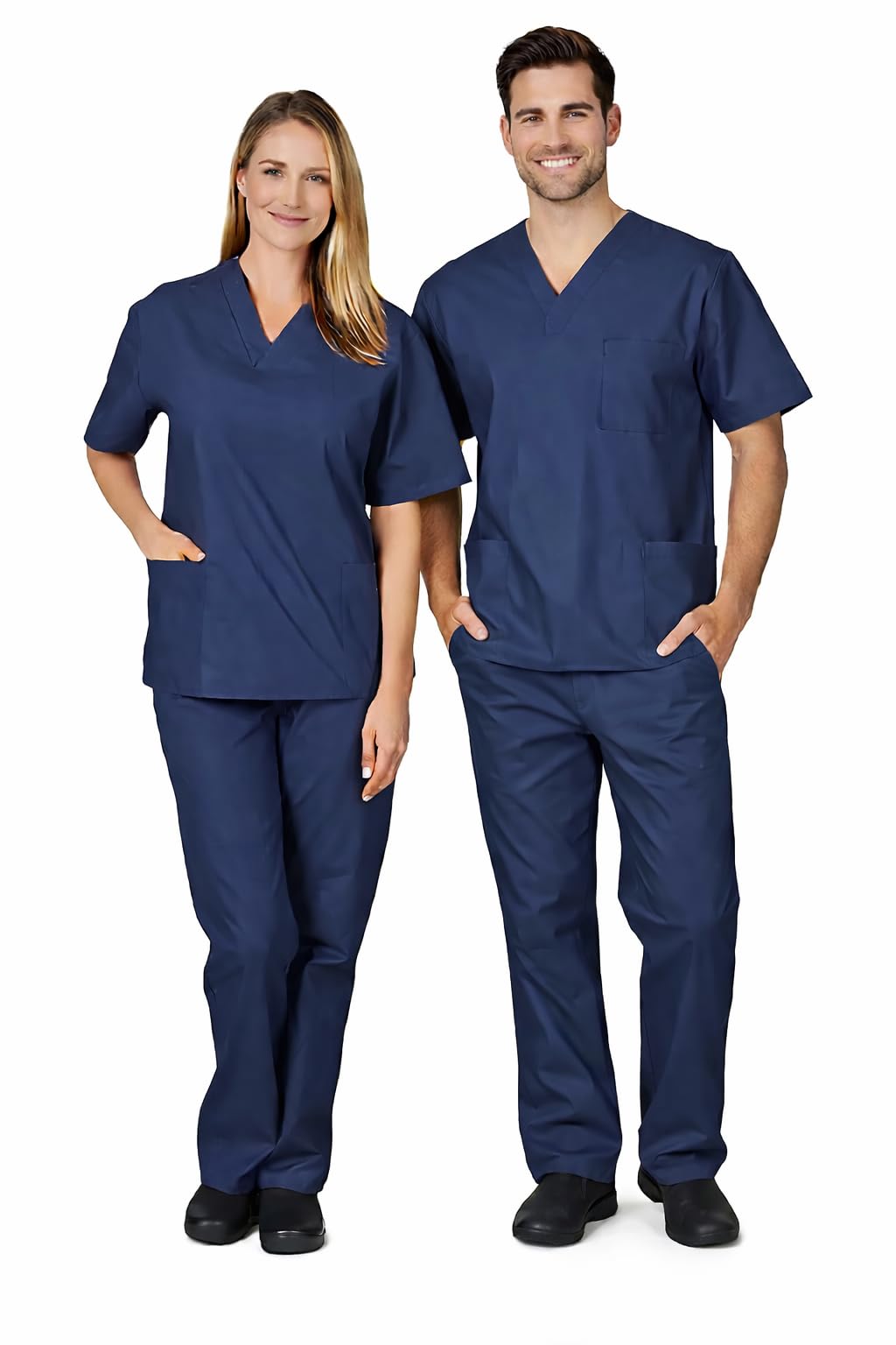 Sky Mens and Womens Hospital Doctors Scrub Trousers Top Set, Medical Doctor Uniform, Lightweight Fabric Medical Work Wear, Sky Blue