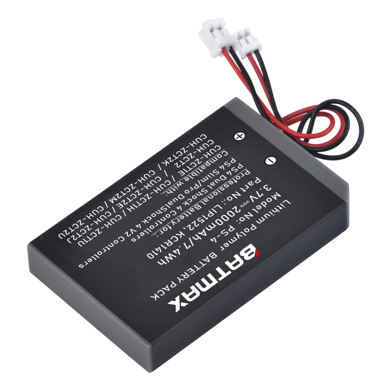 Batmax 2pc 2000mah Lip1522 KCR1410 Akku kompatibel mit Sony PlayStation 4 PS4 Dualshock Controller, Sony PlayStation 4 Slim/pro Dualshock 4 V2 Controller CUH-ZCT2, CUH-ZCT2U CUH-ZCT1E, CUH-ZCT1U