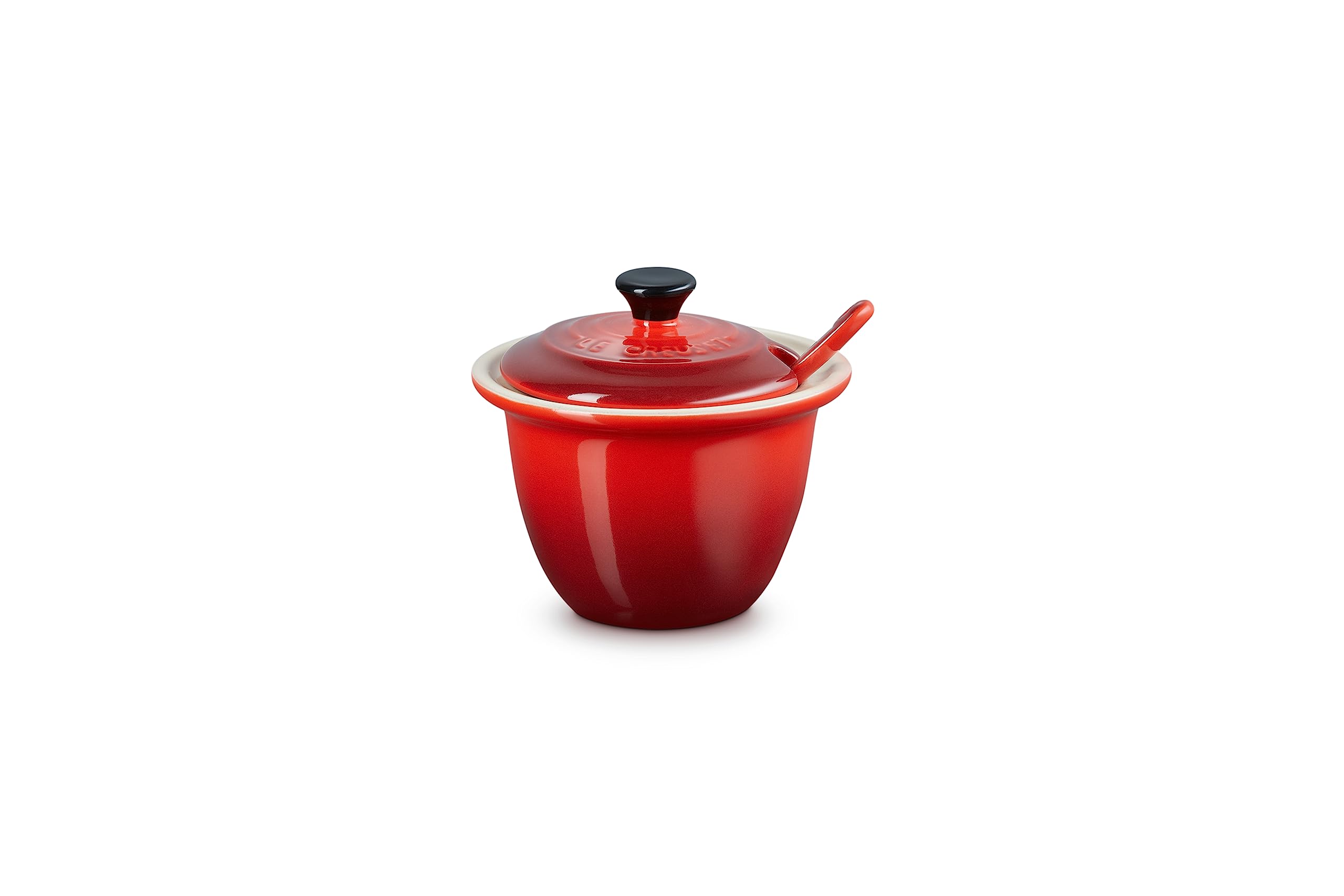 LE CREUSET Pot à Condiments avec Cuillère, Céramique, 10,2 cm, 0,2 L, Cerise,