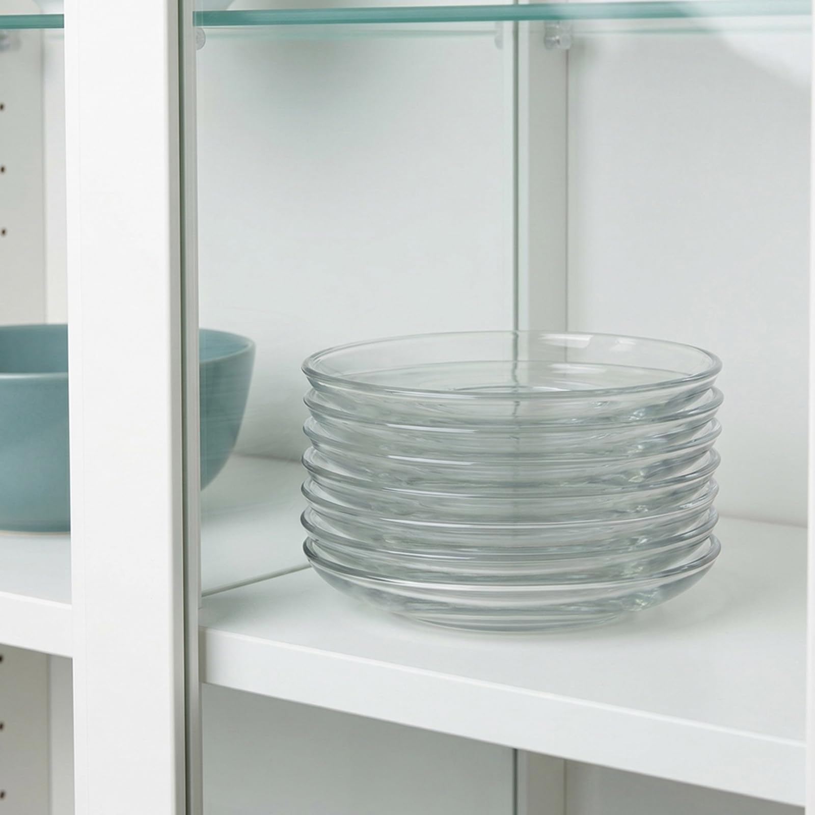 KICHOUSE Glas V Orspeisenteller Rund Transparent Minimalistisch