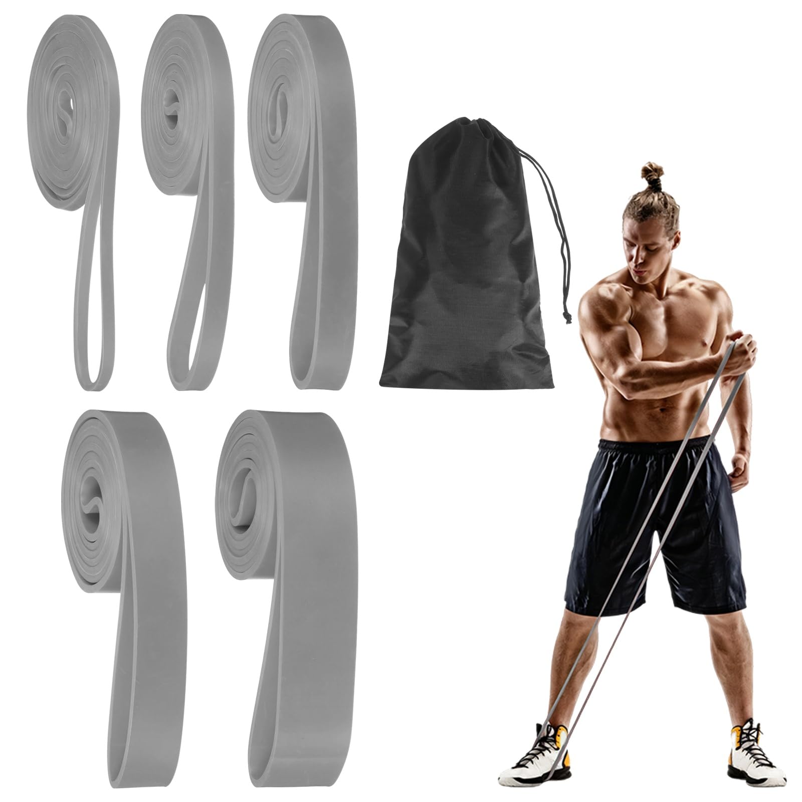 Bandes de résistance pour l'entraînement, bandes de traction, sangles d'assistance à la traction avec sac de transport pour la maison/salle de sport