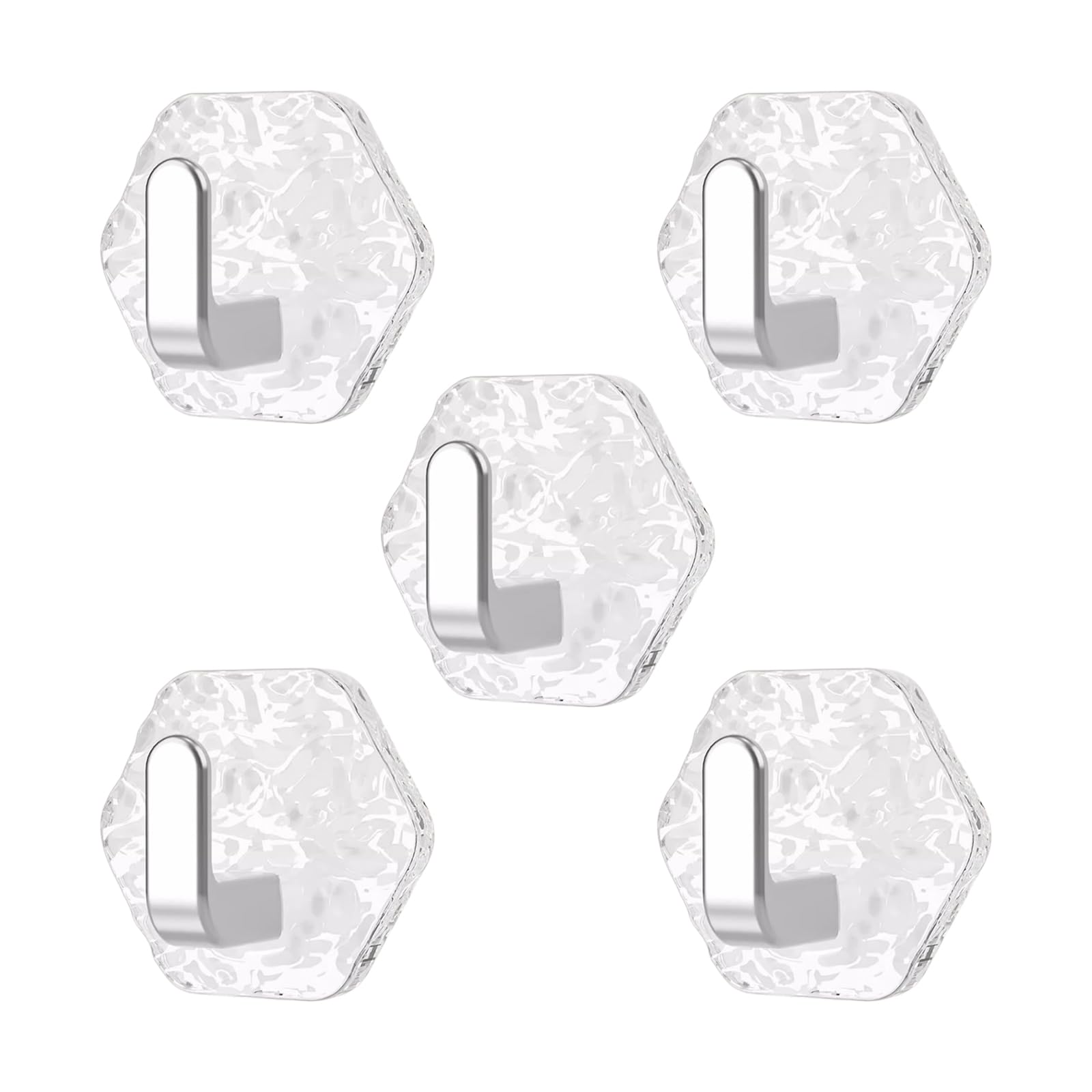 Carotoe Silver Look Adhesive Wall Hook For Bathroom And Bedroom Organization, Decorative Storage For Daily Home Items Adhesive Wall Hook Bathroom Vanity Organizer Acrylic Decor Home Storage Renter Dorm Bedroom Light