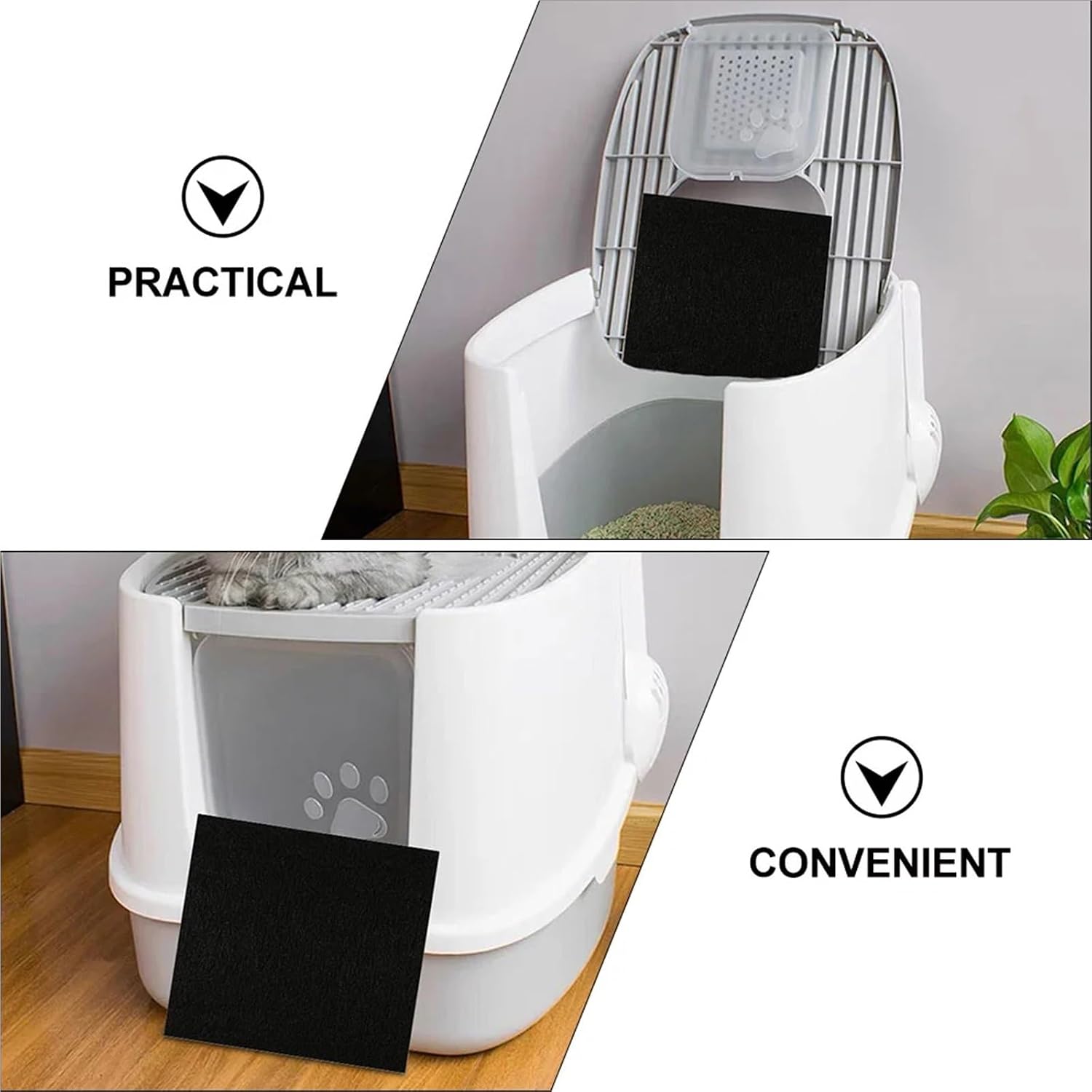 Compost Bin Filters 24Pcs Cat Litter Box Filter Cotton Deodorant Professional Activated Charcoal Filters Pet Pads