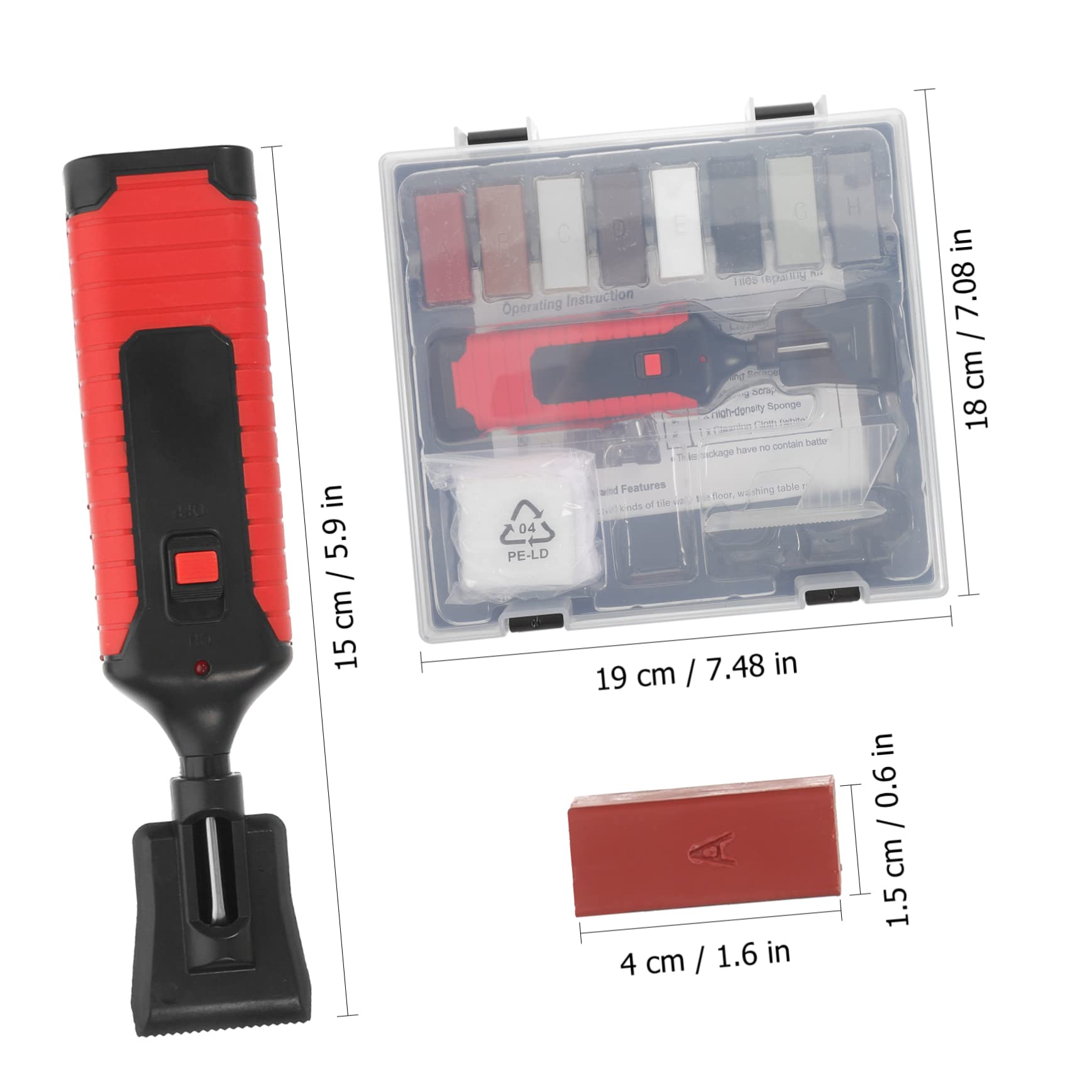 Tofficu Kit De Reparación De Azulejos Relleno Para Cerámica y Porcelana Colores Adecuado Para Reparar Azulejos Dañados Cocina y Baño Herramienta De Reparación De