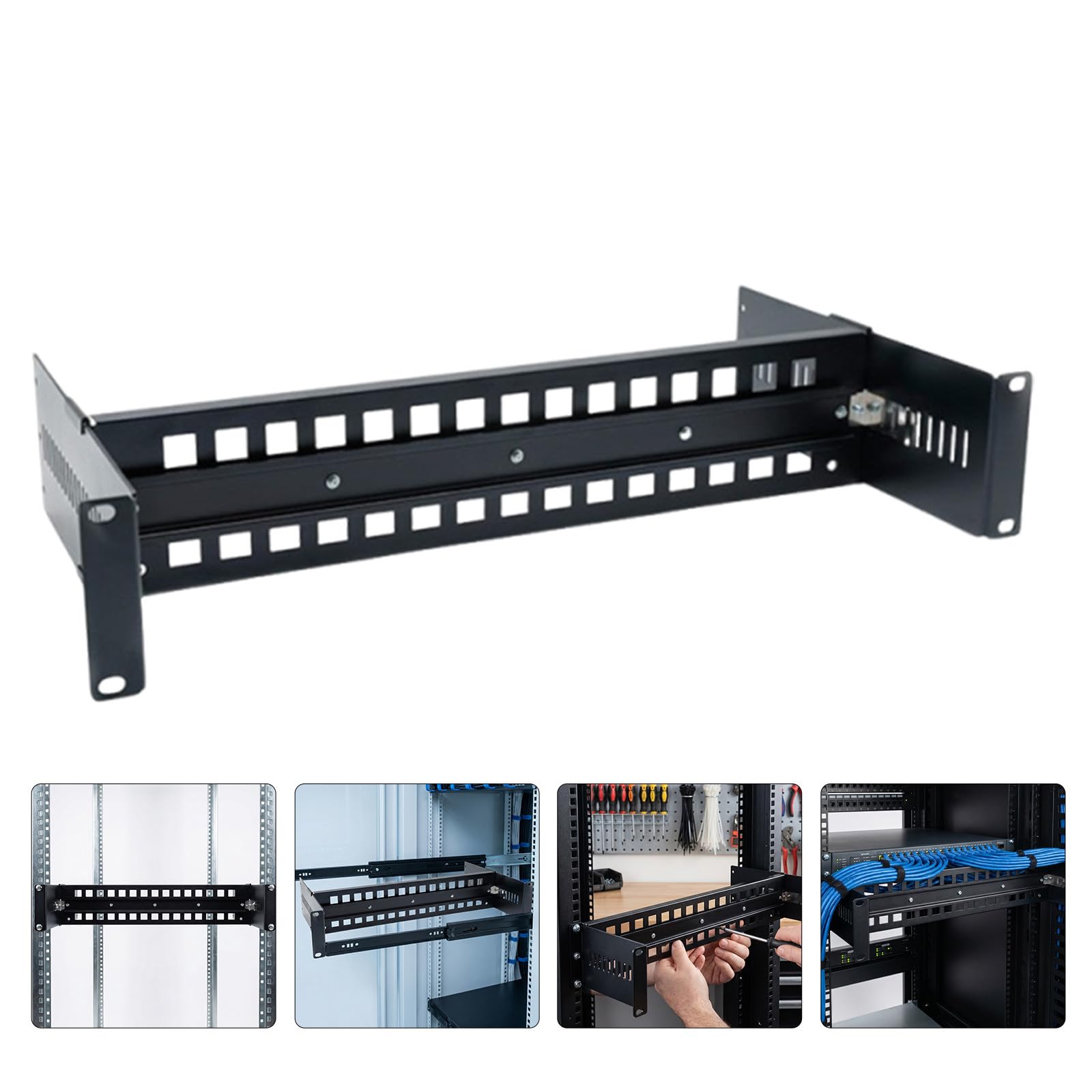 Soporte para Riel DIN Ajustable de Aleación de Aluminio para Rack Compatible con Convertidor de Señal y Switches Ethernet en Entornos Industriales y Redes Compactas