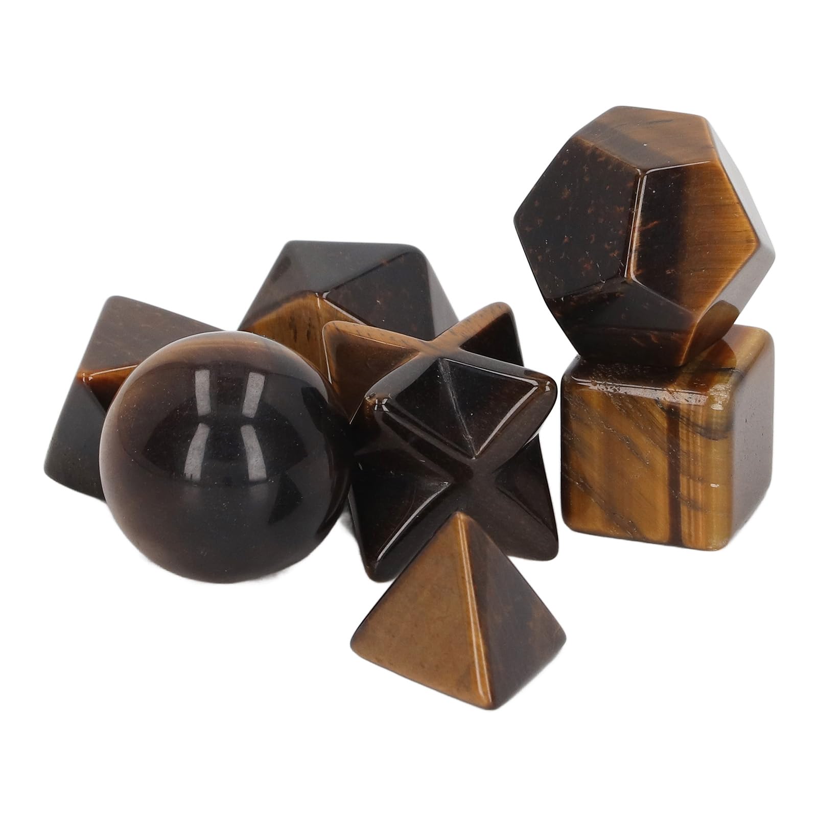 Tyenaza Juego De 7 Cristales De Chakra, Exquisitas Piedras De Cristal Geométricas, Kit De Cristales Curativos De Chakras para Meditación, Decoración del Hogar(A)