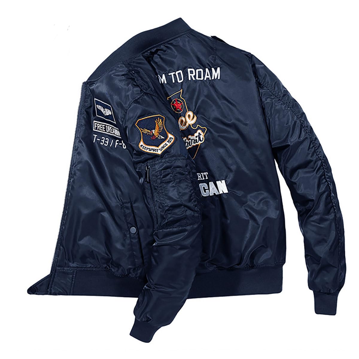 BININBOX Veste d'Aviateur Militaire pour Homme Classique Col Montant Jacket d'Hiver en Coton Chaude