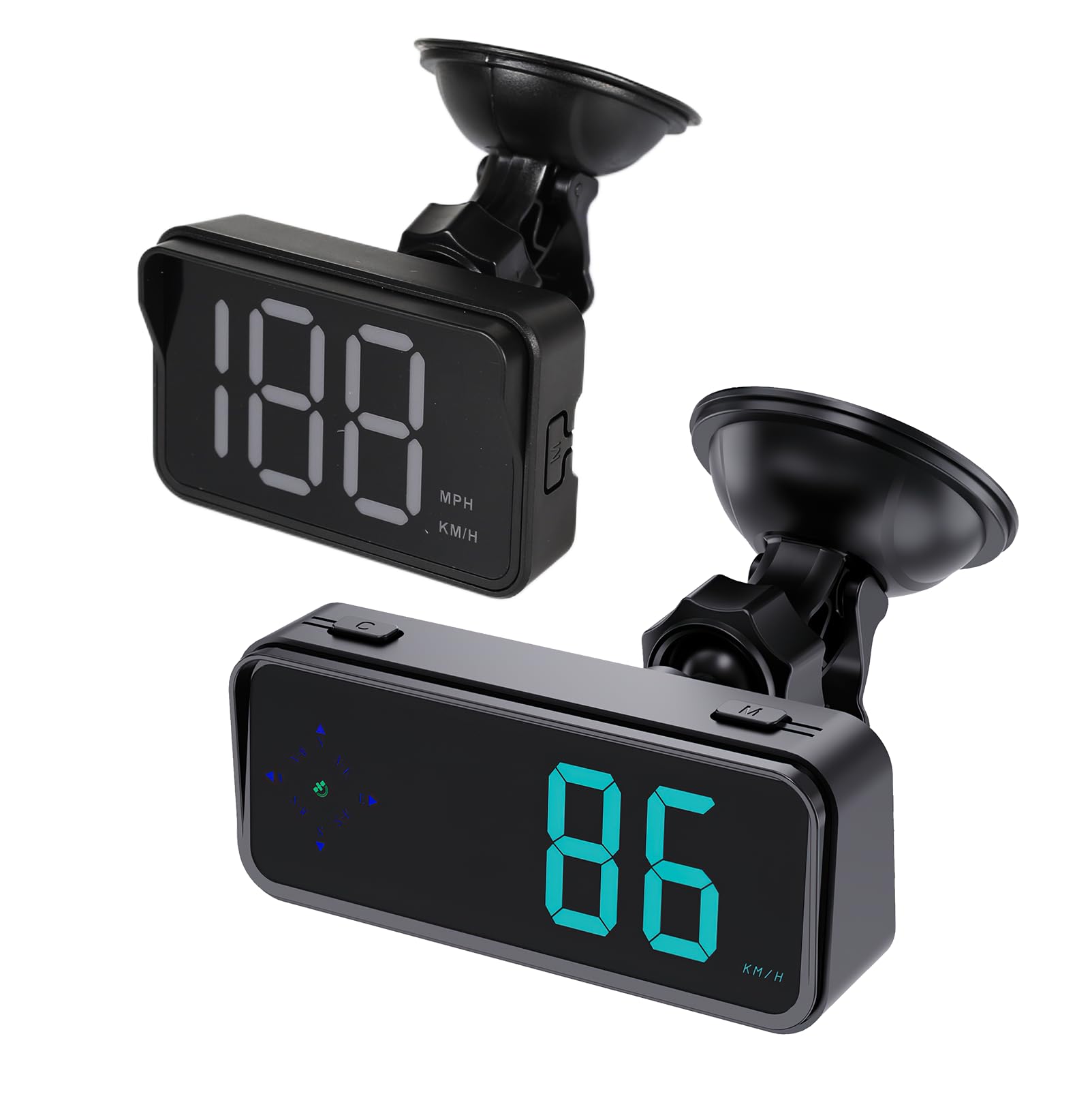2 Pack GPS Digital Speedometer for Car MPH, Universal HUD Speed Meter with LED Large Font Head Up Display Car Accessories with USB Cable, Plug Play for SUV Golf Cart All Vehicles (S9 & V12)-image-45