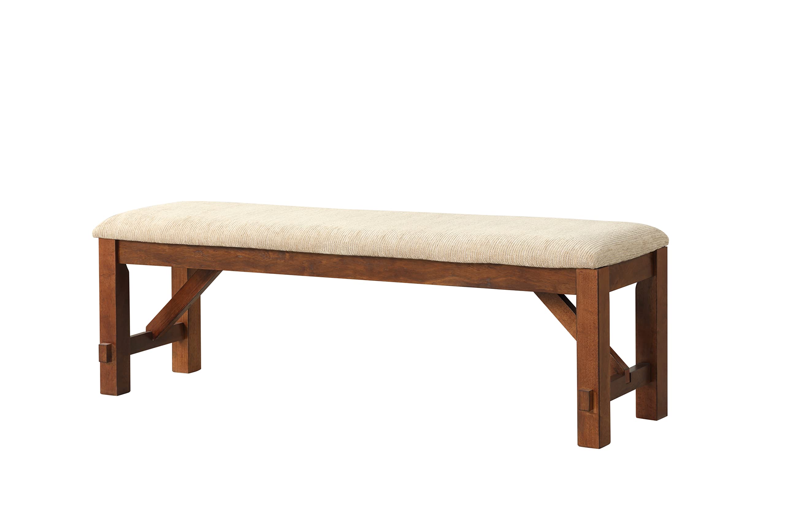 Solid Wood Dining Bench for Kitchen and Dining Room, Rustic Farmhouse Style with Comfortable Seating and Durable Construction, Supports Up to 500 lbs