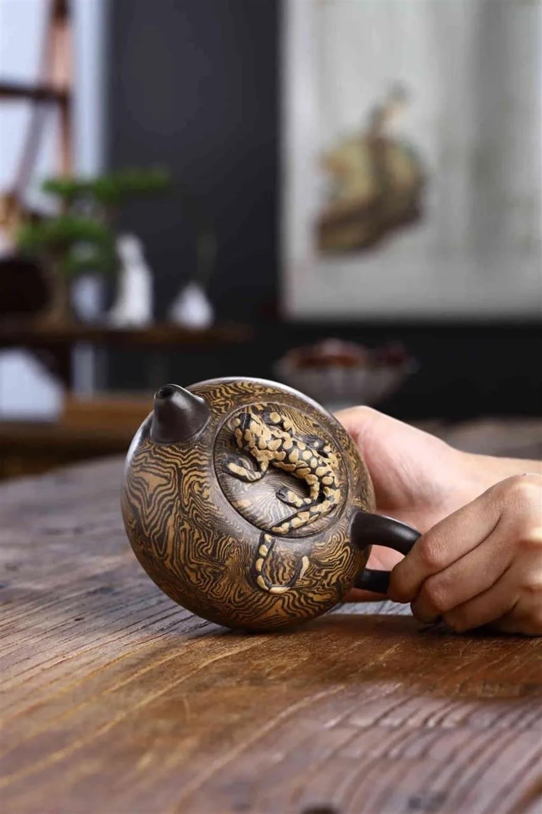 Zestaw do herbaty dla dorosłych Yixing Wood Grain Purple Sand Pot Home Outdoor Travel Bubble Teapot Czysty ręcznie robiony zestaw do herbaty Kung Fu Xishi Portable Tea Sets