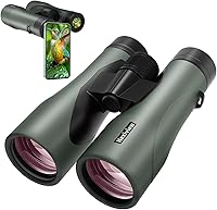 Nexiview 15x52 HD Binoculars for Adults High Powered - Waterproof, Large 26mm Eyepiece, Phone Adapter for Hunting, Bird Watching, Hiking