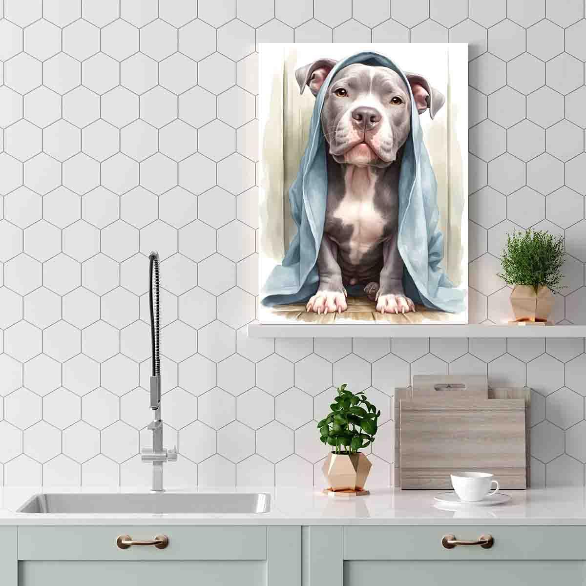 絵画 PITBULL  27x51cm 絵画 PITBULL 27x51cm PITBULL 27x51cm 美術品・アンティーク