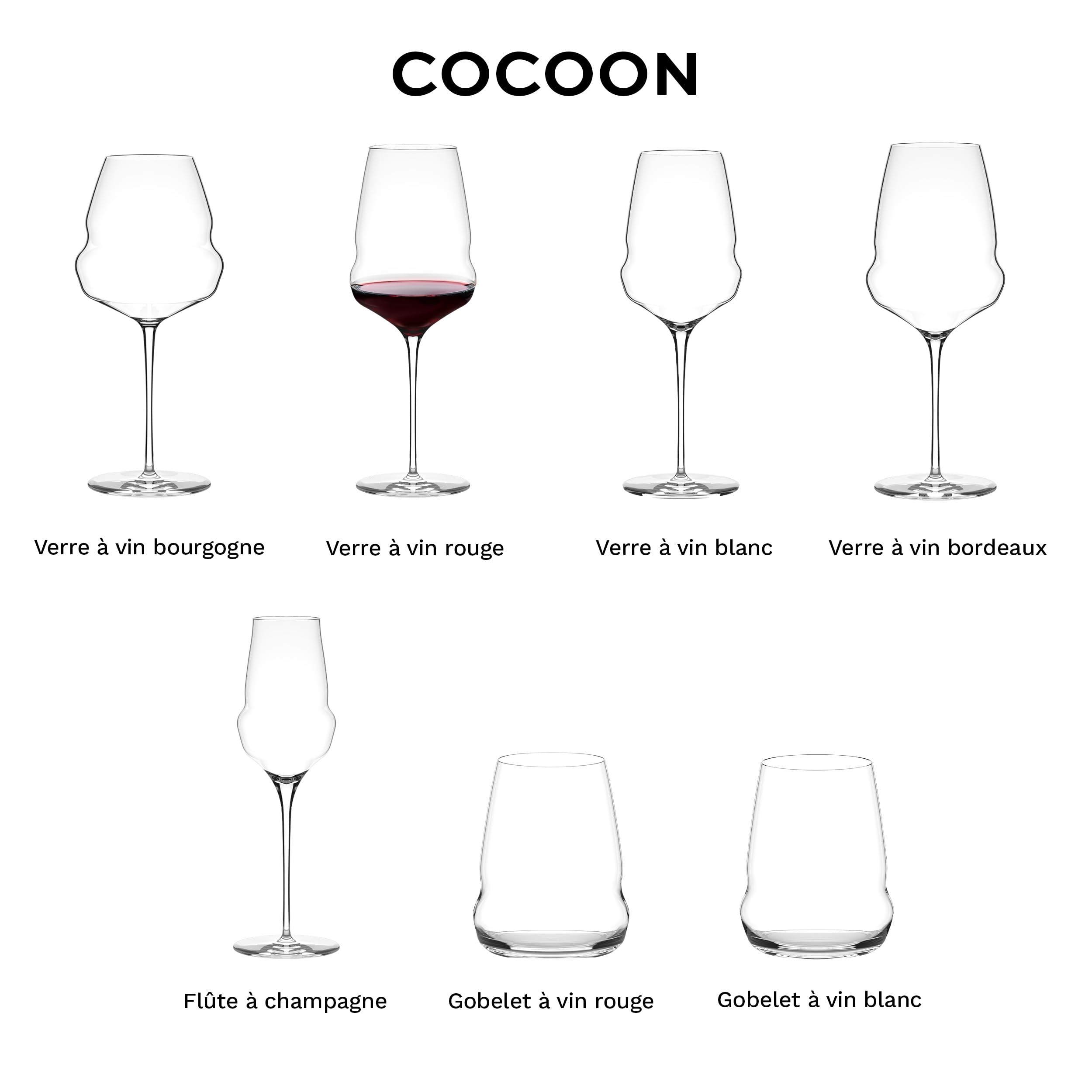 Stölzle Lausitz Verres à Vin Rouge Cocoon Lot de 6, 610ml – Verres de Haute Qualité Idéals pour le Vin Rouge – Verres à Vin Exquis en Cristal pour une Libération Maximale des Arômes