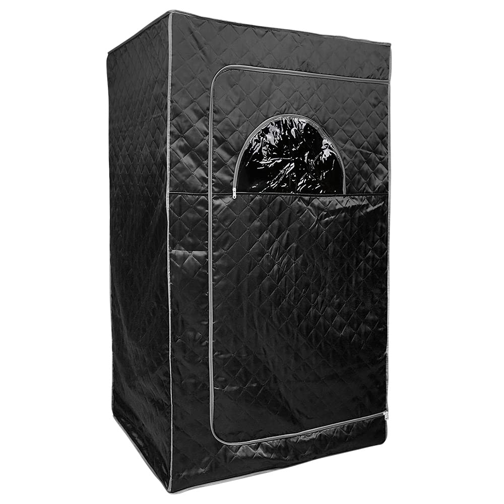 Sauna à Vapeur Portable Pliable pour Une Personne avec Télécommande, Noir