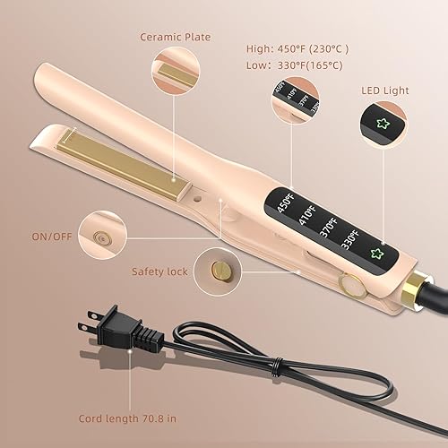 Miniatura 6 de Plancha plana, plancha de pelo de 12 pulgada y rizador 2 en 1, placas flotantes iónicas de cerámica para menos encrespamiento, calentamiento rápido