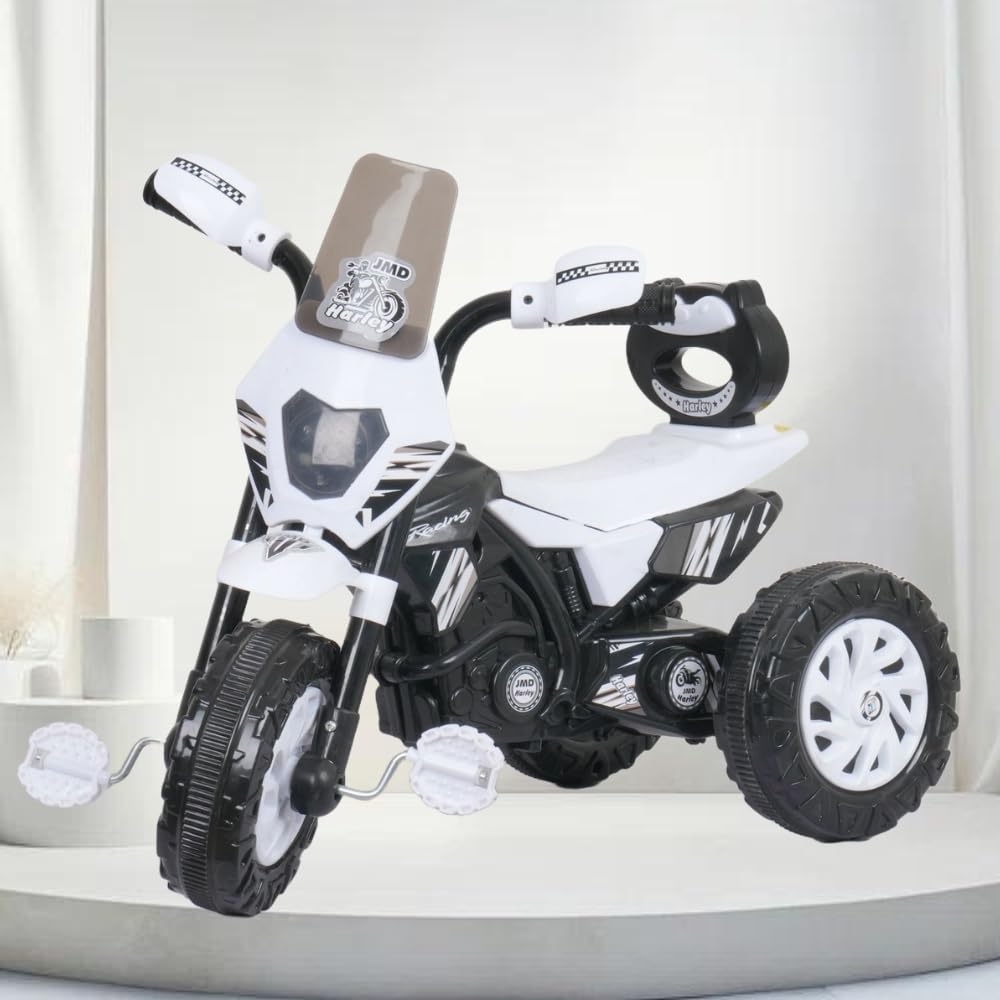 DABULL Harley Bullet Bike for Kids Tricycle Baby Scooter Cycle or Trikes Ride-On with Rcycle with Musical Horn and Lights Fun Pedal Bike Capacity Up to 30Kgs Bike for 1-5 Years Boy & Girl (White) (B0D4QTRFLY) Amazon Price History, Amazon Price Tracker