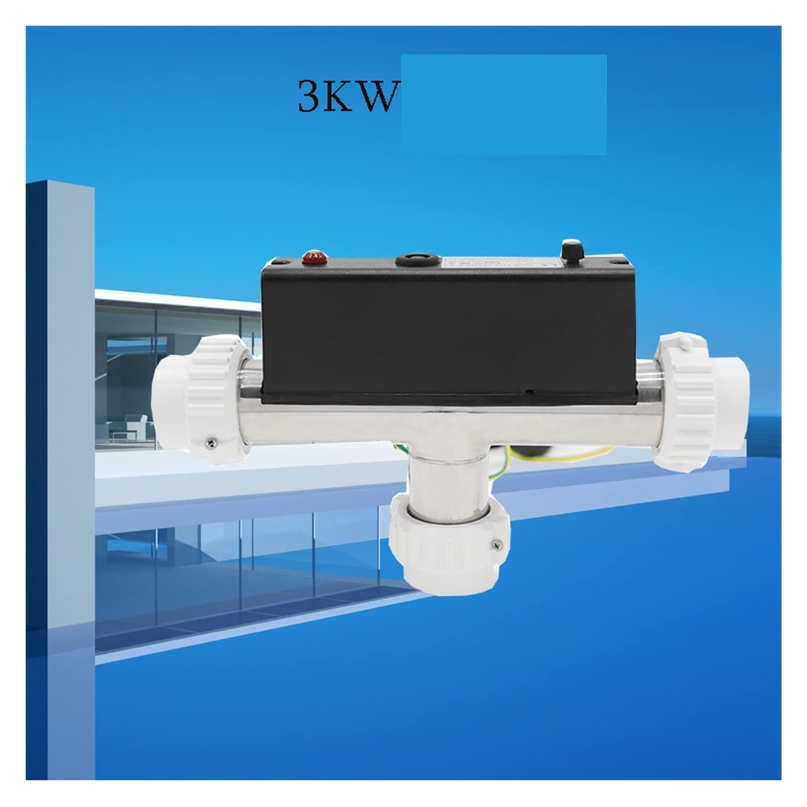 3KW Elektryczne podgrzewacza basenu Termostat Spa Wanna Circulation Sprzęt ogrzewania do wanny basenowej SPA,Efektywne ogrzewanie(H30-R1/3KW)