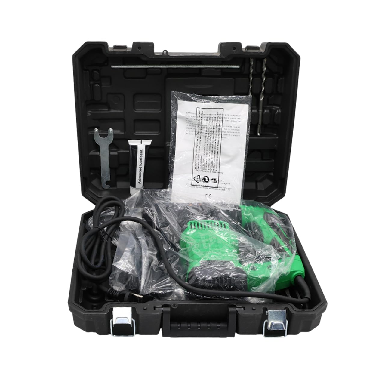 FP-TECH Martello Perforatore Demolitore 1500W 6J SDS Plus | 4 Funzioni, 6 Velocità Variabili, Anti-Vibrazione, Frizione di Sicurezza, Foratura e Scalpello con Valigetta