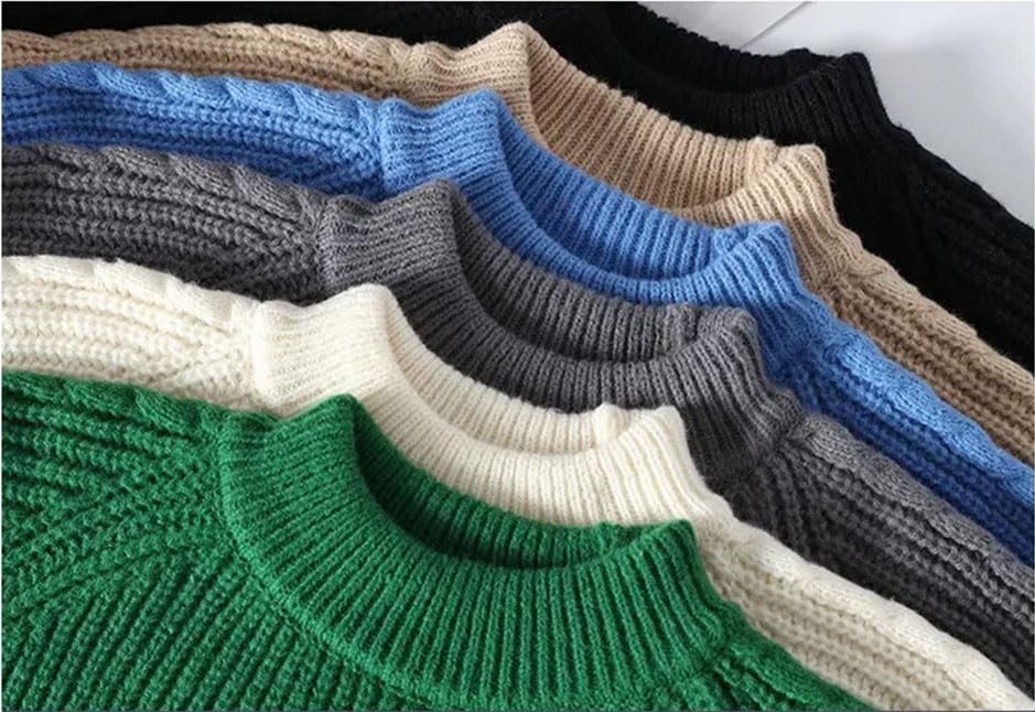 Men's Pullover Sweaters Long Sleeve Slim Fit Casual Loose Knit Sweater3