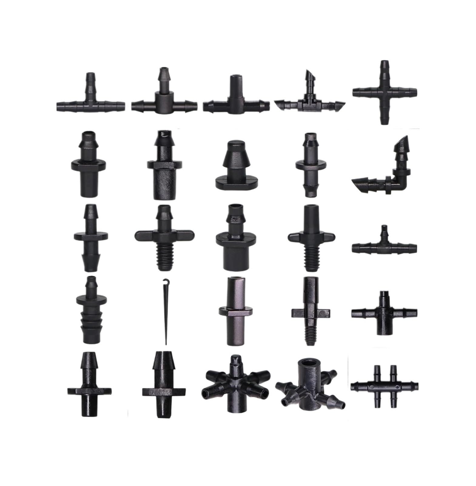 10-1000PCS Connettore dell'acqua da giardino Irrigazione a goccia for tubi 1/4 '' Accessori for flessibili Giunto spinato Tees Croce Eng Adattatori for spine(G,200PCS)