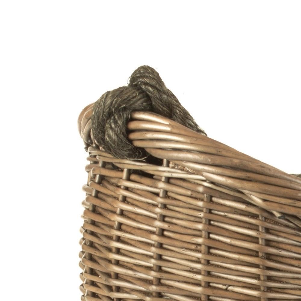 Red Hamper Cestino in Vimini con Manico in Corda Anticata.