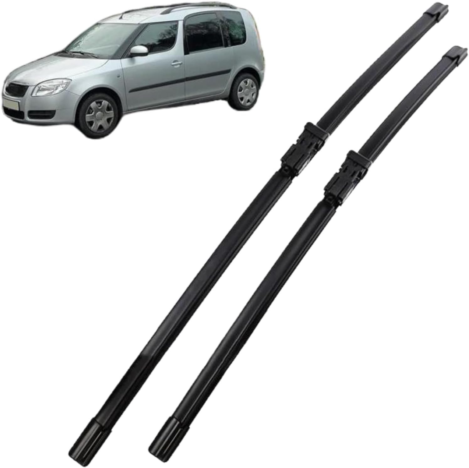 ZhangXD Front Windscreen Wipers For Skoda Roomster 2006-2016, Windshield Window Brush Front Wiper Blades All-Weather Replacement Set Easy Installation