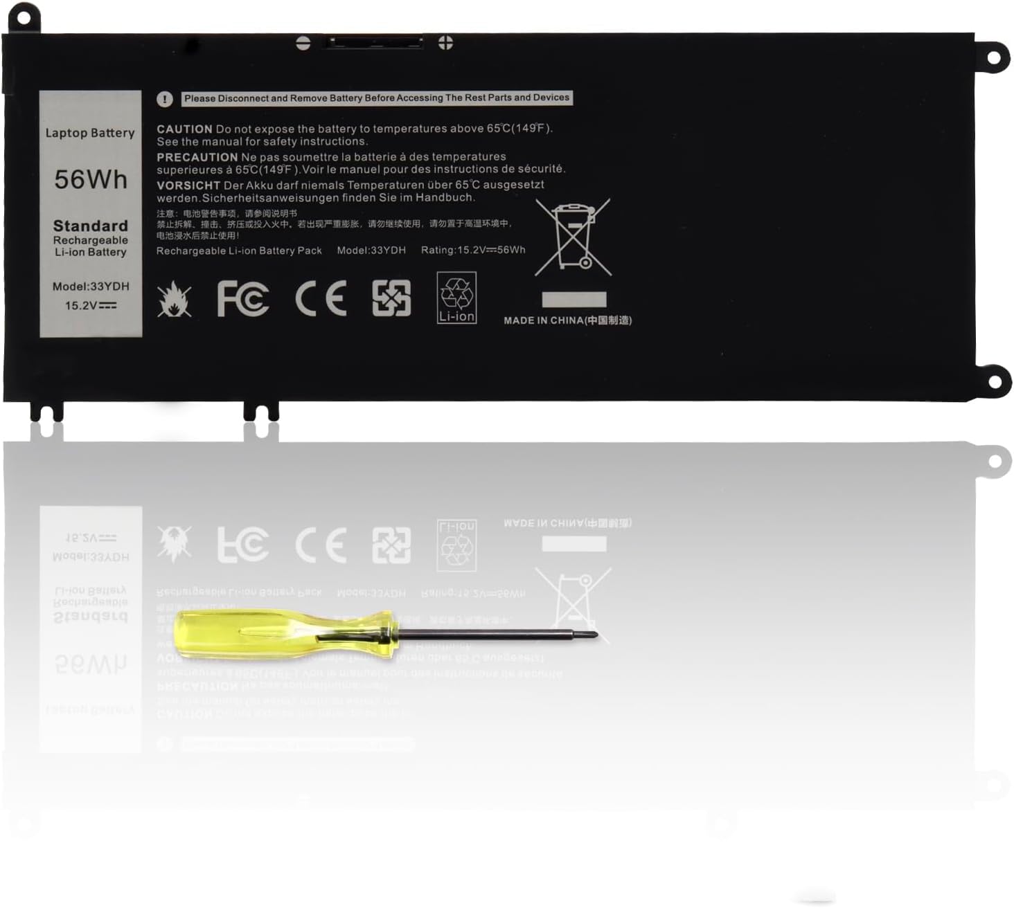 33YDH Laptop Batterie pour Dell Inspiron 17 7000 7778 7779 7786 7773 15 7577 G3 3579 3779 G5 5587 G7 7588 Latitude 13 3380 14 3490 15 3590 3580 Vostro 15 7580 7570 81PF3 081PF3 PVHT1 P30E