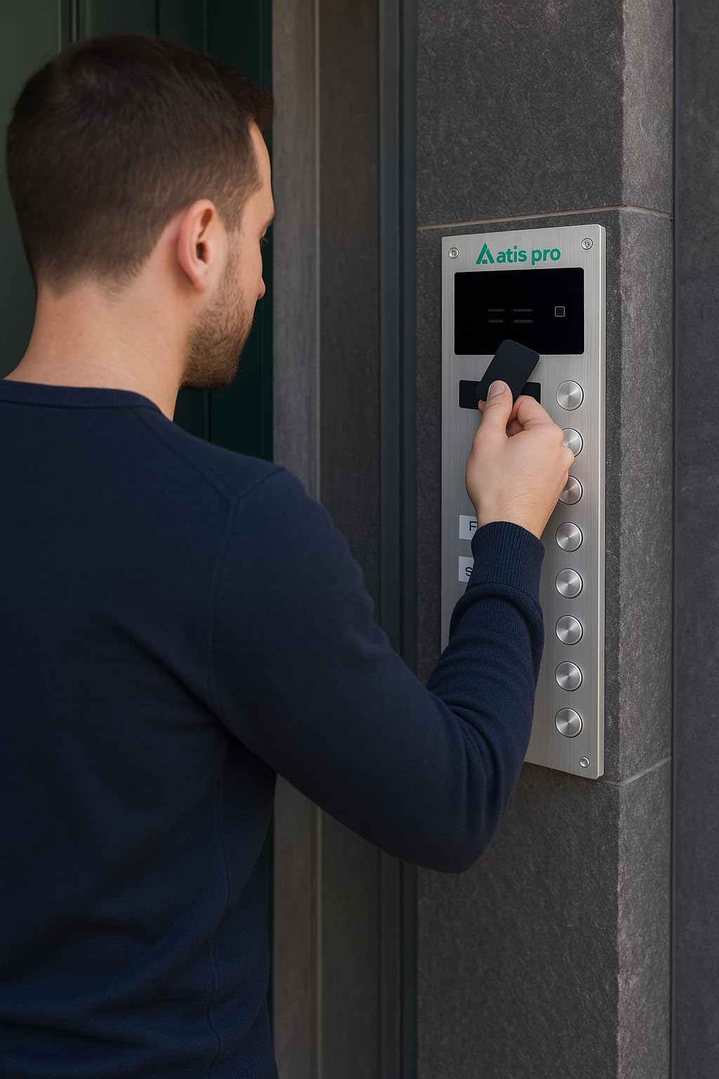 Kit d'interphone automatique 2 fils anti-vandalisme avec lecteur RFID | Complet avec téléphones, bloc d'alimentation | Très facile à installer. Installation pour encastrer et en surface