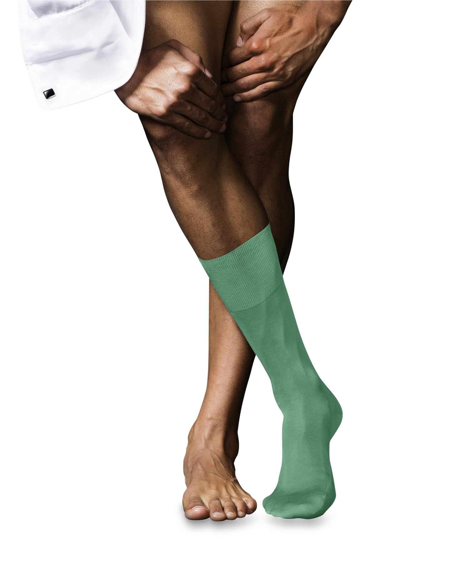 FALKE Herren No. 9 Socken atmungsaktive Baumwolle hochwertig seidiger Glanz elegant verstärkte Herrensocken flache Naht druckfreie Fußspitze fein glatt einfarbig Business 1 Paar