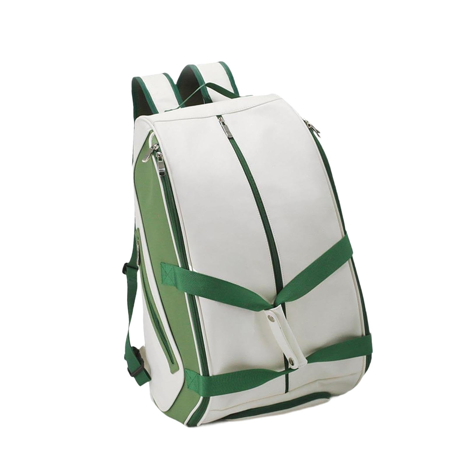 QSTDGVPW Pickleball Backpack Tennis Bag Racket Storage Daypack Badminton Racquet Bag for Outdoor Activities, White and Green