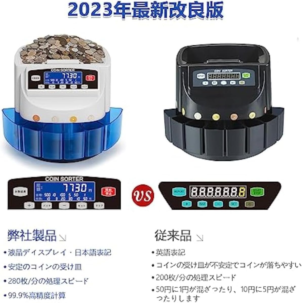 【新品】新500円対応 カウンター HLP-302 日本硬貨選別計数機 新品】新500円対応 コインカウンター HLP-302 日本硬貨選別計数