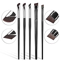 Vista 2 de Etercycle 5-Piece Set Eyeliner Brushes for Precision Makeup Application - Fine Angled & Ultra Thin Slanted Flat Angle for Professional Beauty