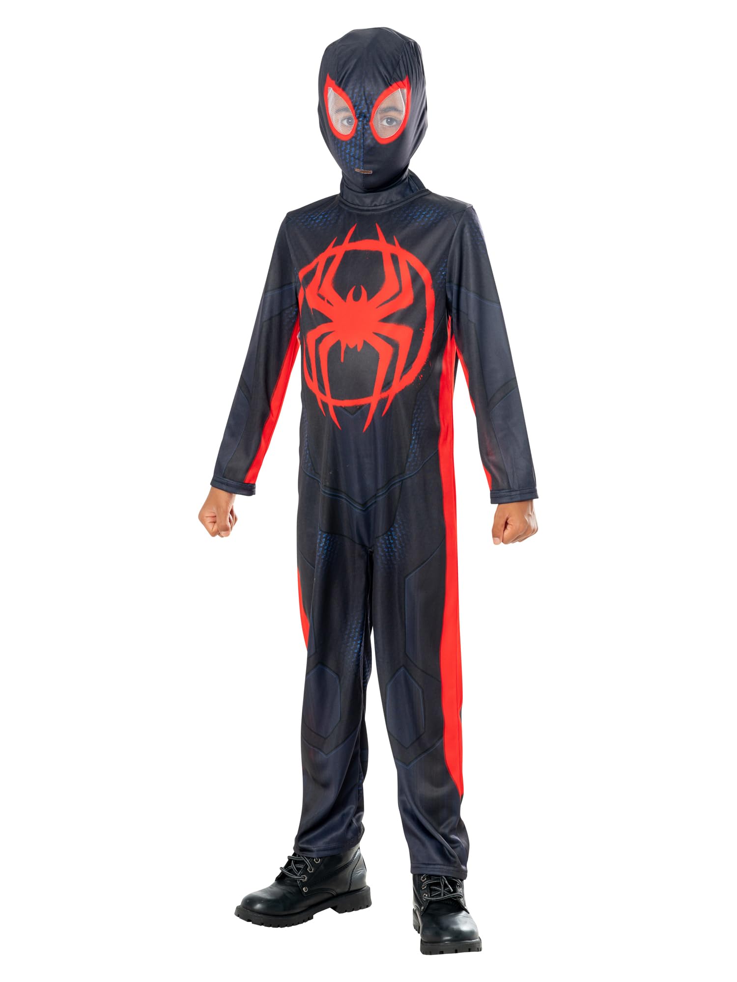 Rubies 1000716S Miles Morales Child Costume Spiderman Kids Fancy Dress, Boys, Black/Red, Small 7-8 Years Halloween Halloween