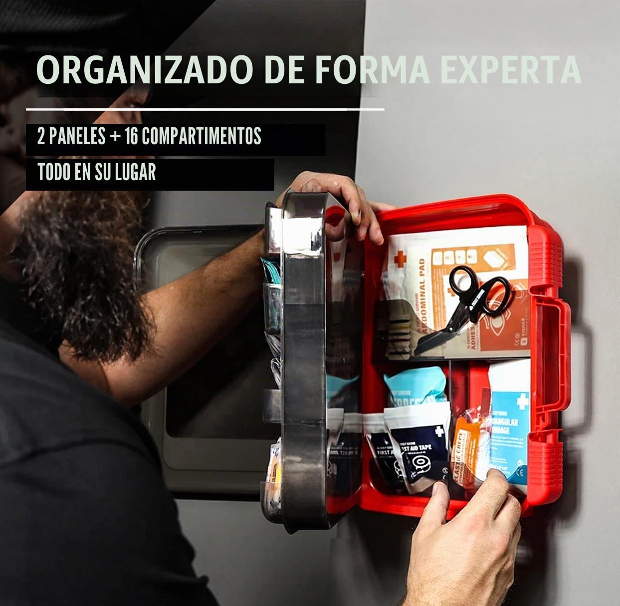 EVERLIT Kit de primeros auxilios compatible con OSHA/ANSI, kit médico tipo III, clase A, kit médico profesional para contratistas, almacén, oficina, escuela, hogar, desastre, automóvil, negocios