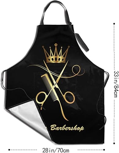 Miniatura 9 de Delantal de peluquería personalizado para hombres y mujeres, delantal de peluquería con texto personalizado con bolsillos, delantal ajustable